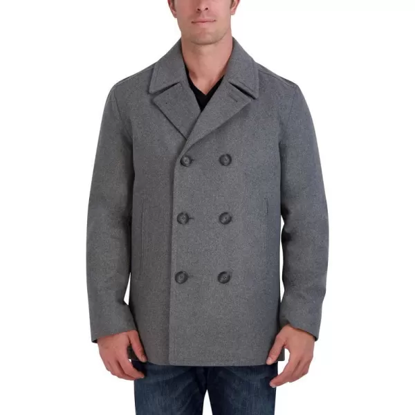 Nautica Mens Classic Double Breasted PeacoatLight Grey