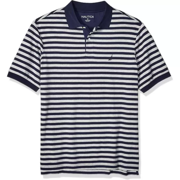 Nautica Mens Classic Fit 100 Cotton Soft Short Sleeve Stripe Polo ShirtNavy