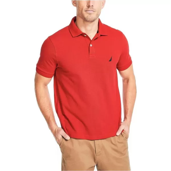 Nautica Mens Classic Fit Deck PoloBiking Red