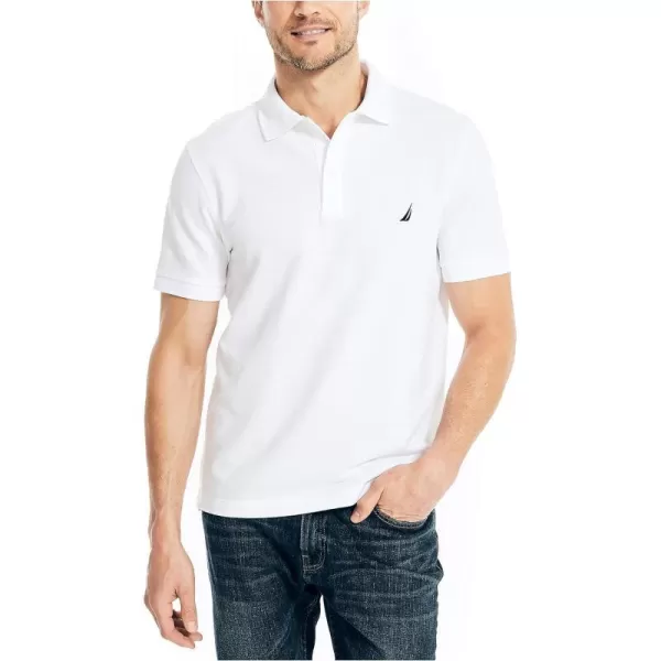 Nautica Mens Classic Fit Deck PoloBright White