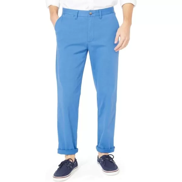 Nautica Mens Classic Fit Flat Front Stretch Solid Chino Deck PantClear Sky Blue