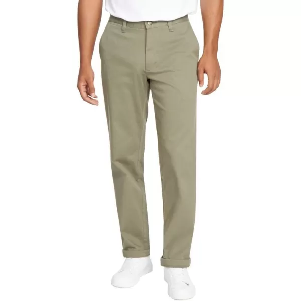 Nautica Mens Classic Fit Flat Front Stretch Solid Chino Deck PantHillside Olive