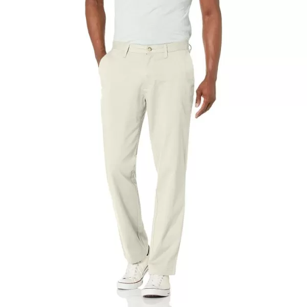 Nautica Mens Classic Fit Flat Front Stretch Solid Chino Deck PantNautica Stone