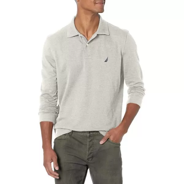 Nautica Mens Classic Fit LongSleeve Deck PoloGrey Heather