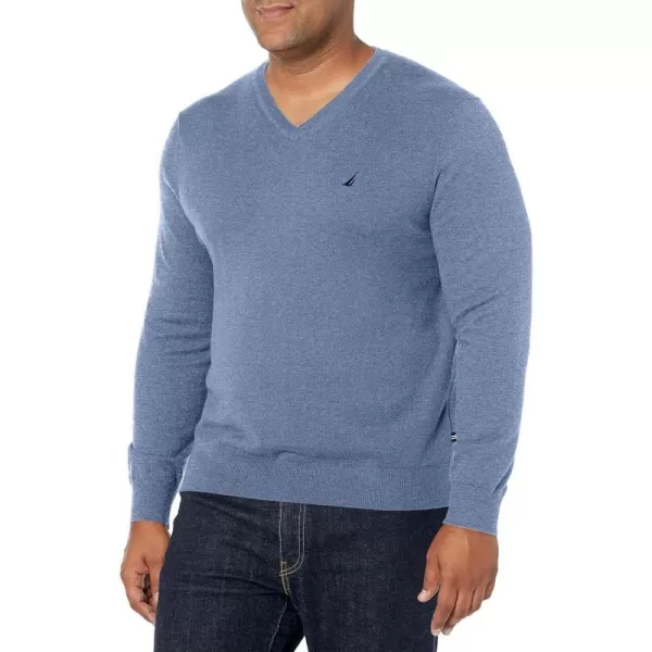 Nautica Mens Classic Fit Navtech Soft VNeck SweaterDeep Anchor Heather