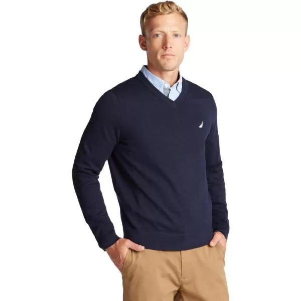 Nautica Mens Classic Fit Navtech Soft VNeck SweaterFallWinter 2024 Navy Seas