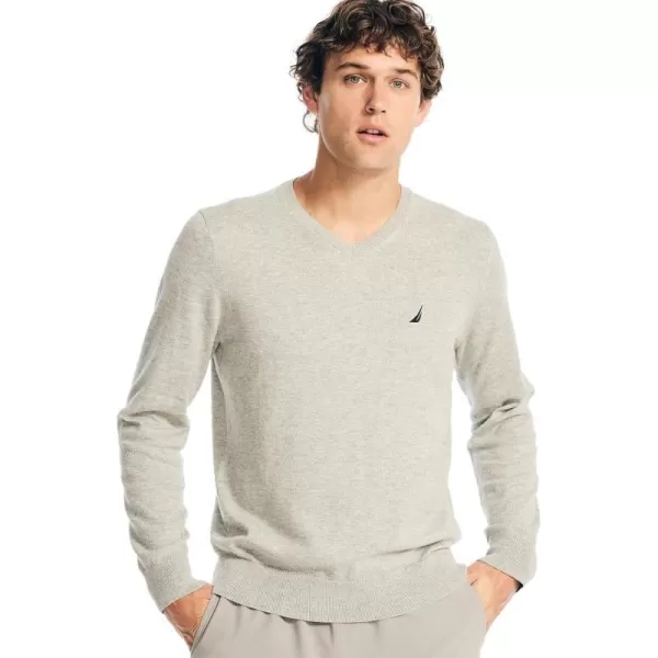 Nautica Mens Classic Fit Navtech Soft VNeck SweaterFallWinter 2024 Smoke Grey Heather