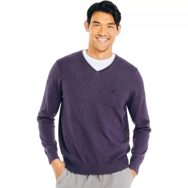 Nautica Mens Classic Fit Navtech Soft VNeck SweaterFallWinter 2024 Violet Wave Heather