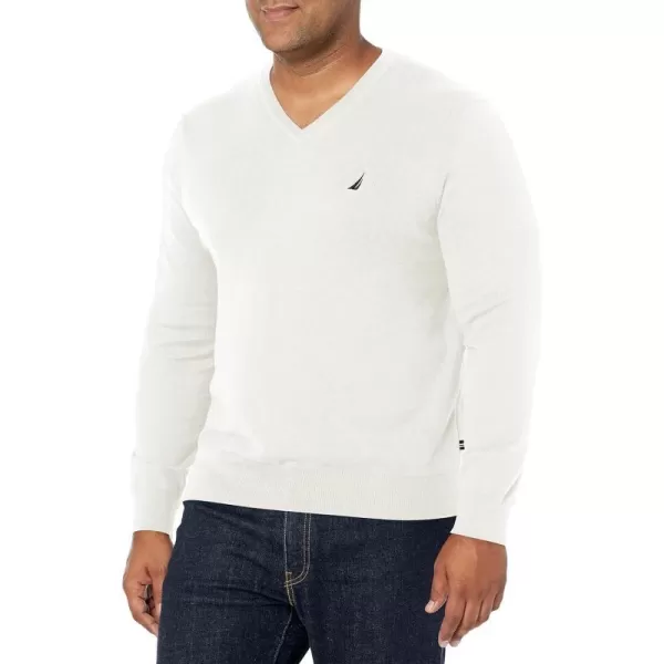 Nautica Mens Classic Fit Navtech Soft VNeck SweaterMarshmallow