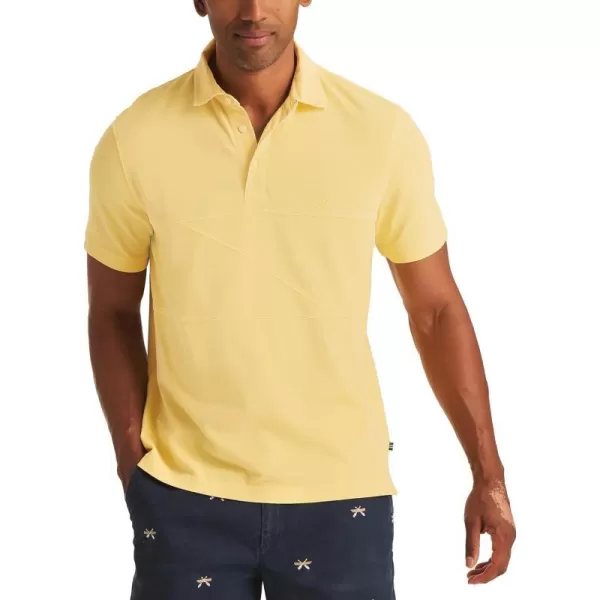 Nautica Mens Classic Fit Pieced PoloMellow Yellow