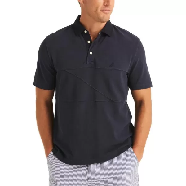 Nautica Mens Classic Fit Pieced PoloNavy Seas