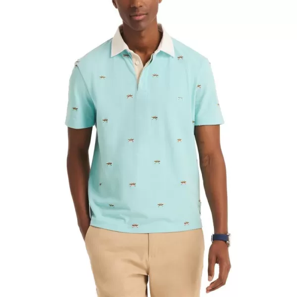 Nautica Mens Classic Fit Printed PoloAntigua Surf