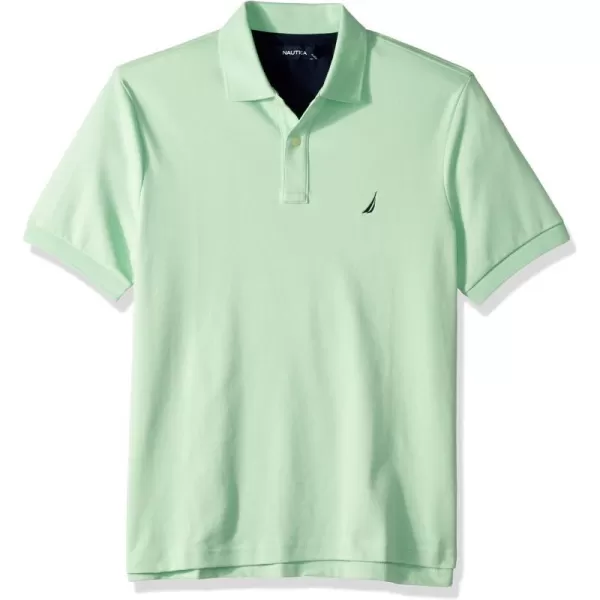 Nautica Mens Classic Fit Short Sleeve Solid Soft Cotton Polo ShirtAsh Green Solid