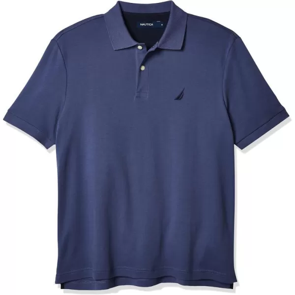 Nautica Mens Classic Fit Short Sleeve Solid Soft Cotton Polo ShirtBlue Indigo Solid