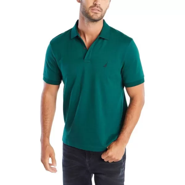 Nautica Mens Classic Fit Short Sleeve Solid Soft Cotton Polo ShirtTidal Green Solid