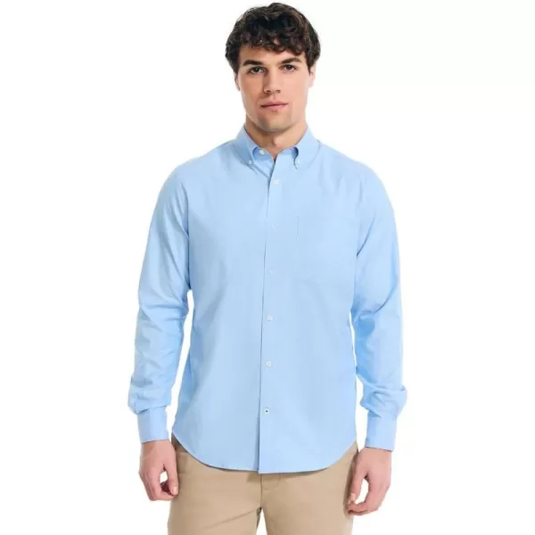 Nautica Mens Classic Fit Stretch Solid Long Sleeve Button Down ShirtAqua Splash