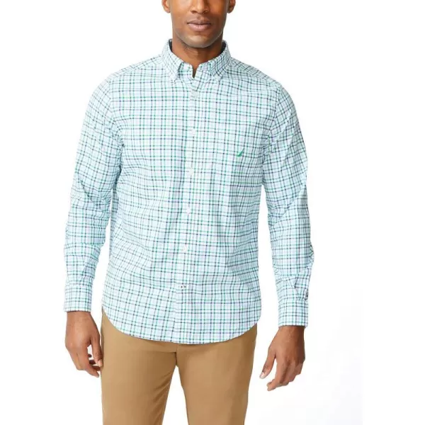 Nautica Mens Classic Fit Stretch Solid Long Sleeve Button Down ShirtCosmic Fern