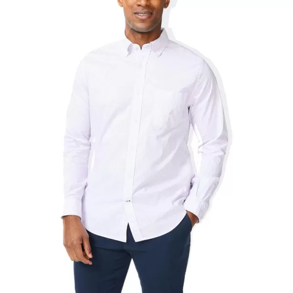 Nautica Mens Classic Fit Stretch Solid Long Sleeve Button Down ShirtLavendula