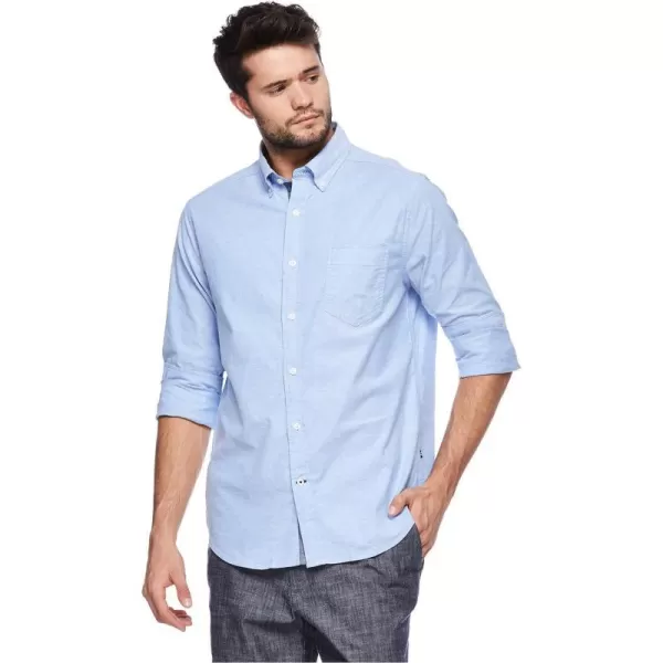 Nautica Mens Classic Fit Stretch Solid Long Sleeve Button Down ShirtLight French Blue W83603