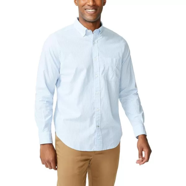 Nautica Mens Classic Fit Stretch Solid Long Sleeve Button Down ShirtLight Haze