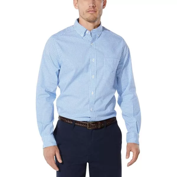 Nautica Mens Classic Fit Stretch Solid Long Sleeve Button Down ShirtSoft Blue