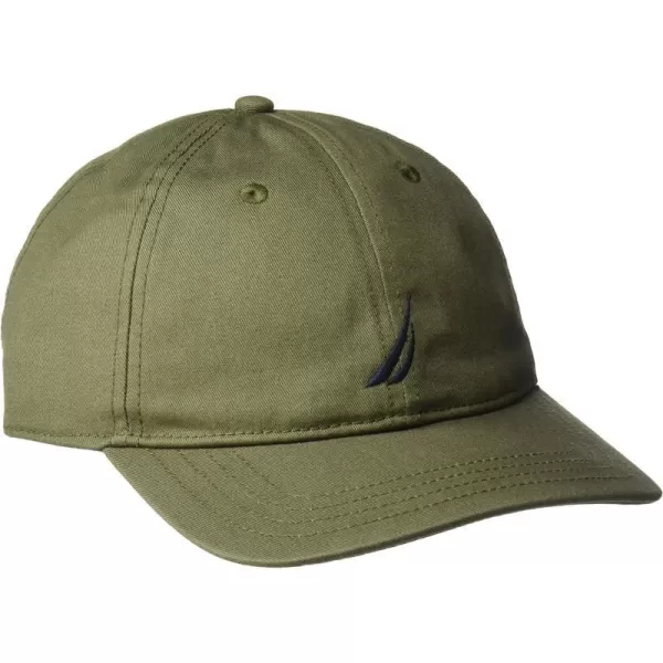 Nautica Mens Classic Logo Adjustable BaseballCap HatHillside Olive