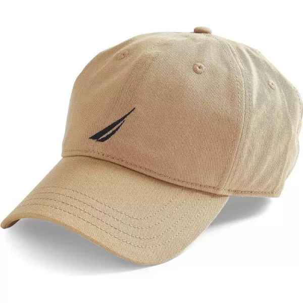 Nautica Mens Classic Logo Adjustable BaseballCap HatKhaki Beige