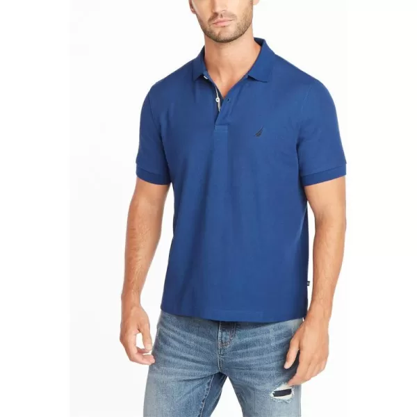 Nautica Mens Classic Short Sleeve Solid Performance Deck Polo ShirtEstate Blue