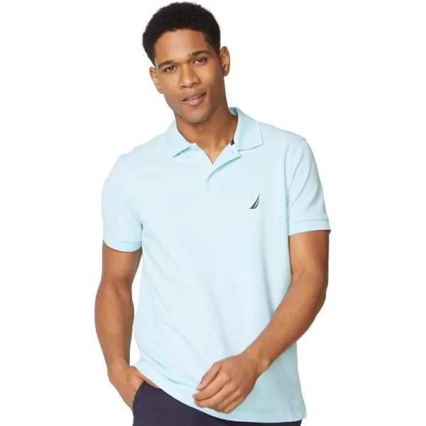 Nautica Mens Classic Short Sleeve Solid Performance Deck Polo ShirtHarbor Mist Basic Polo