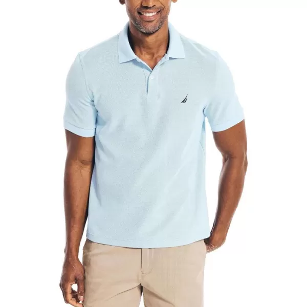 Nautica Mens Classic Short Sleeve Solid Performance Deck Polo ShirtNoon Blue