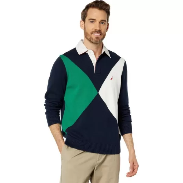 Nautica Mens Colorblock Rugby SweaterNautica Mens Colorblock Rugby Sweater