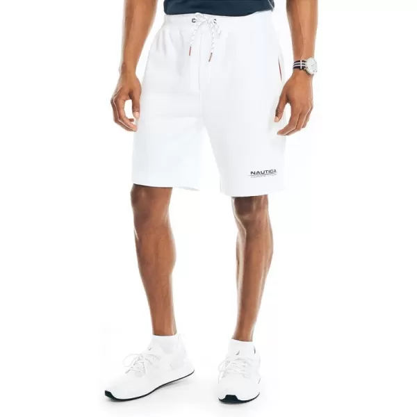 Nautica Mens Competition Sustainably Crafted 9 Fleece ShortBright White