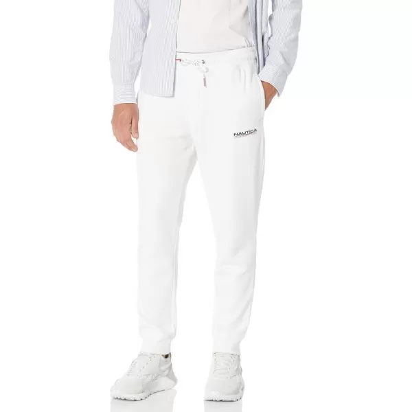 Nautica Mens Competition Sustainably Crafted Fleece JoggerBright White