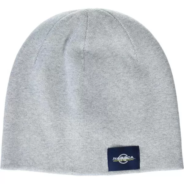 Nautica Mens Competition Sustainably Crafted Logo BeanieGrey Heather