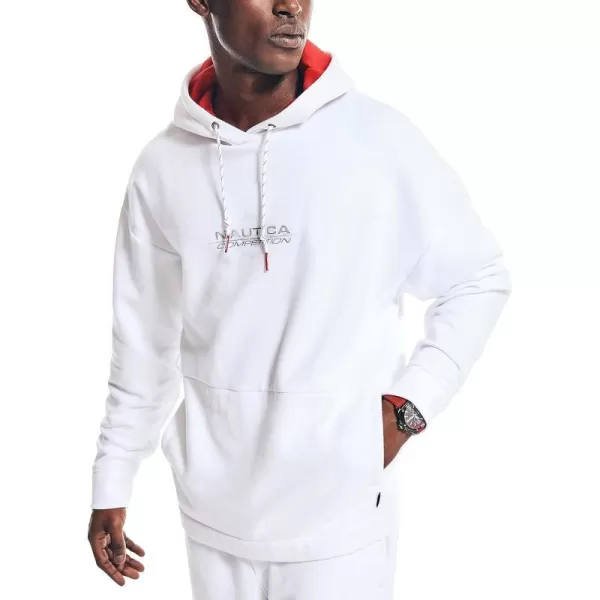 Nautica Mens Competition Sustainably Crafted Logo Pullover HoodieBright White