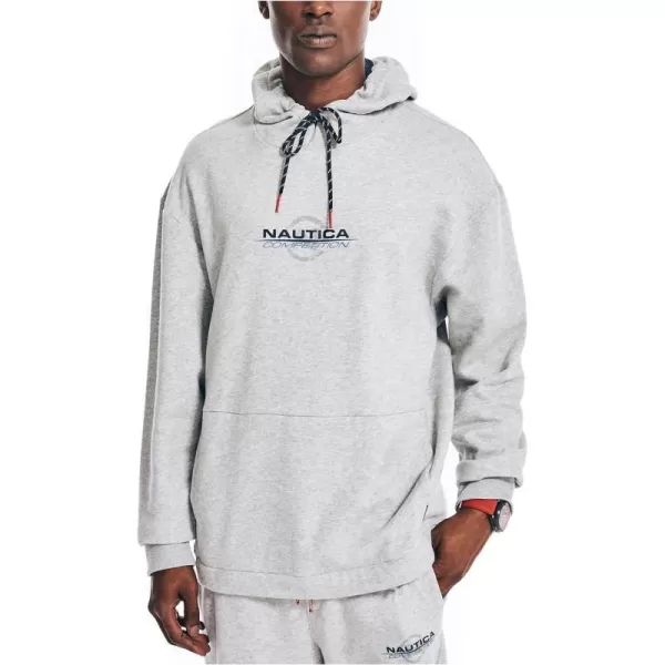 Nautica Mens Competition Sustainably Crafted Logo Pullover HoodieGrey Heather