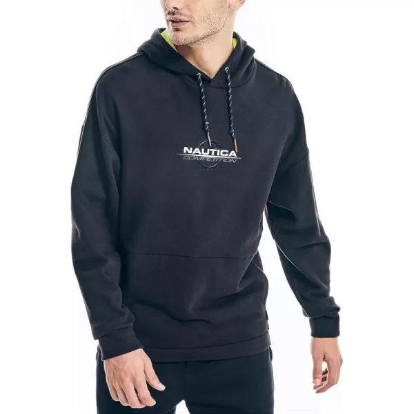 Nautica Mens Competition Sustainably Crafted Logo Pullover HoodieTrue Black