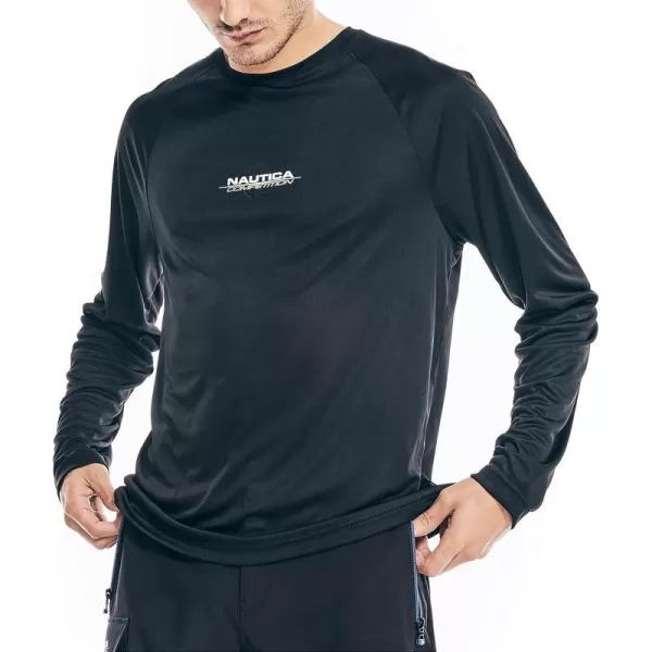 Nautica Mens Competition Sustainably Crafted LongSleeve TShirtBlack