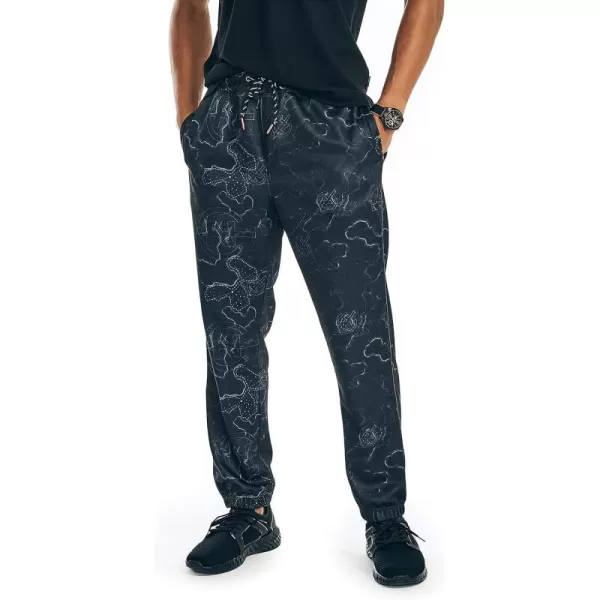 Nautica Mens Competition Sustainably Crafted Printed JoggerTrue Black