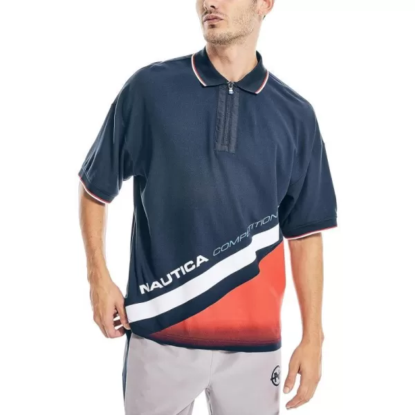 Nautica Mens Competition Sustainably Crafted Relaxed Fit PoloNavy