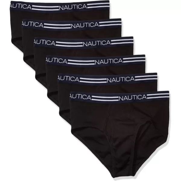 Nautica Mens Cotton Classic Multipack BriefsBlack 6 Pack