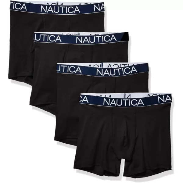 Nautica Mens Cotton Stretch 4 Pack Boxer BriefBlack