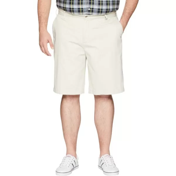 Nautica Mens Cotton Twill Flat Front Chino ShortNautica Stone