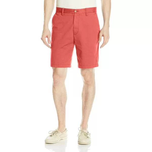 Nautica Mens Cotton Twill Flat Front Chino ShortSailor Red