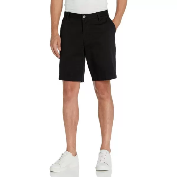 Nautica Mens Cotton Twill Flat Front Chino ShortTrue Black