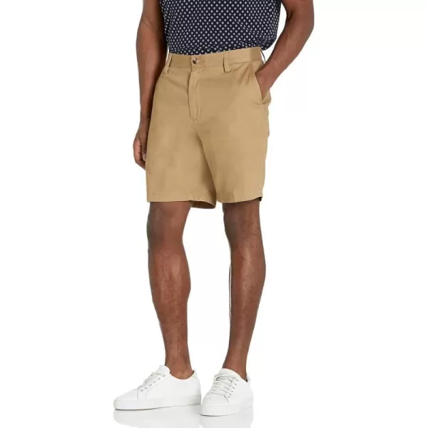 Nautica Mens Cotton Twill Flat Front Chino ShortTuscan Tan