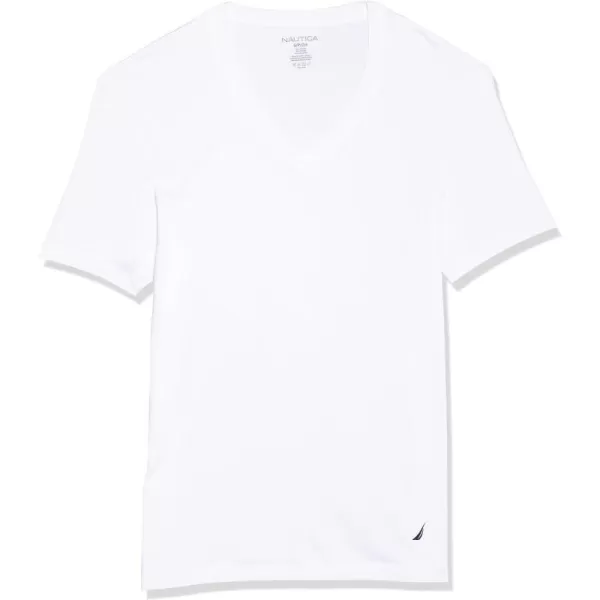 Nautica Mens Cotton VNeck TShirtMultipackWhite New  3 Pack