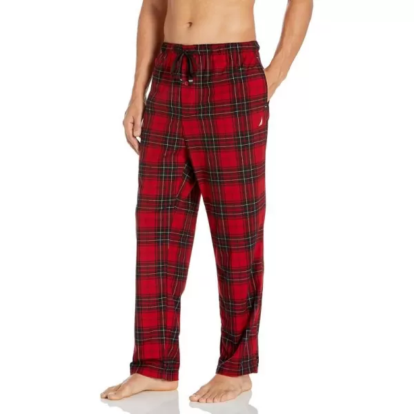 Nautica Mens Cozy Fleece Knit Sleep PantsTartan Plaid