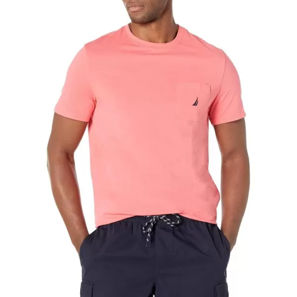 Nautica Mens Crewneck Pocket TShirtTea Berry