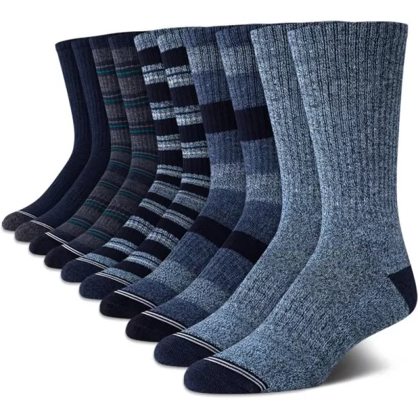 Nautica Mens Dress Socks  LightCushion Crew Socks 10 PackAssorted